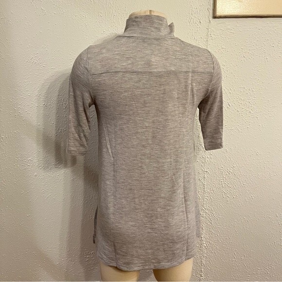 NEW Loft Medium Heather Grey Melange Turtleneck Swing Tee Size XS - Picture 5 of 8
